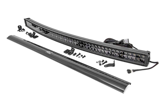 Rough Country 50 Inch Black Series LED Light Bar | Curved | Dual Row | Cool White DRL
