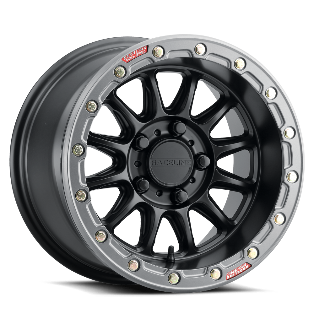 Raceline A14BG Alpha Black UTV Wheel 15x10 6x139.7 +25mm (A14BG-51060+25)