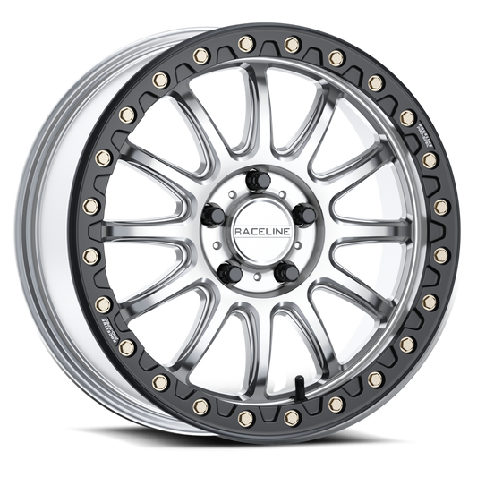 Raceline A14SB Alpha Silver UTV Wheel 17x7 4x137 +25mm (A14SB-77037+25)