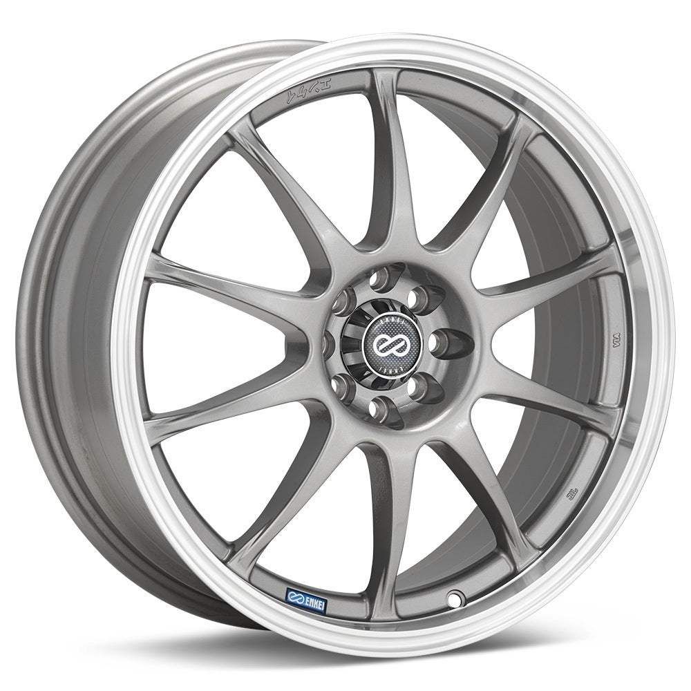 Enkei J10 Silver Machined Lip Wheel 17X7 5X100/5x114.3 +38mm (409-770-12SP)
