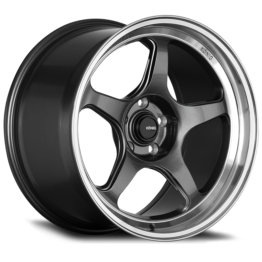 KONIG HYPERSPEC 19x8.5A 5x114.3 ET32 ANTHRACITE METALLIC W/ MIRROR MACHINED LIP