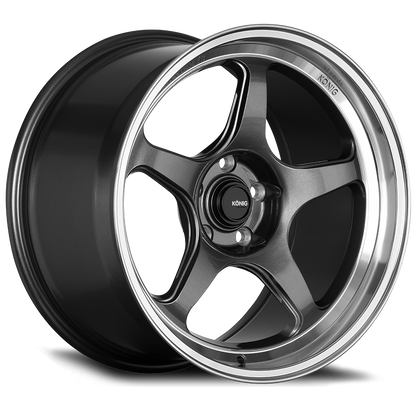 KONIG HYPERSPEC 19x8.5A 5x114.3 ET32 ANTHRACITE METALLIC W/ MIRROR MACHINED LIP