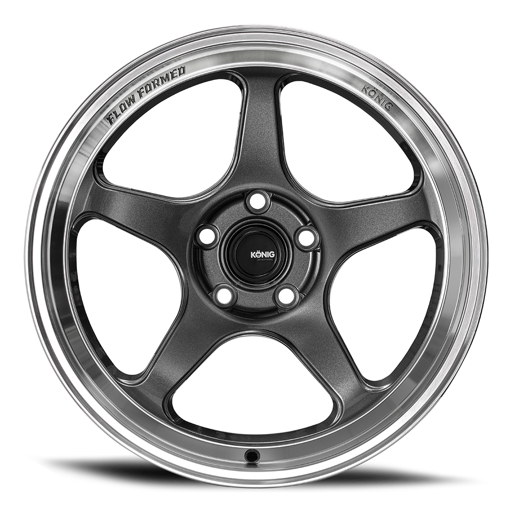 KONIG HYPERSPEC 19x8.5A 5x114.3 ET32 ANTHRACITE METALLIC W/ MIRROR MACHINED LIP