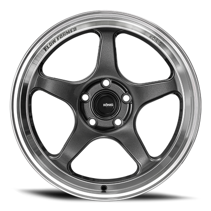 KONIG HYPERSPEC 19x8.5A 5x114.3 ET32 ANTHRACITE METALLIC W/ MIRROR MACHINED LIP