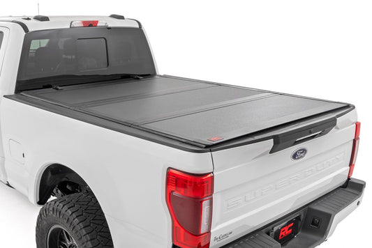 Rough Country Hard Tri-Fold Flip Up Bed Cover | 6'10" Bed | Ford F-250/F-350 Super Duty (17-24)