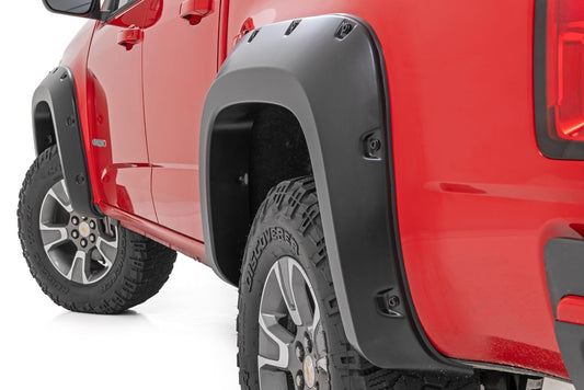 Rough Country Pocket Fender Flares | GAZ Summit White | Chevy Colorado 2WD/4WD (2015-2022)