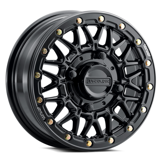 Raceline A15GB Omega Beadlock Black UTV Wheel 15x6.5 6x139.7 +74mm (A15GB-56560+74)