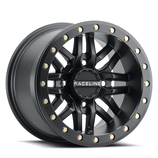 Raceline A91B Ryno Beadlock UTV Black Wheel 15x10 4x110 5+5 +0mm (A91B-51011-55)