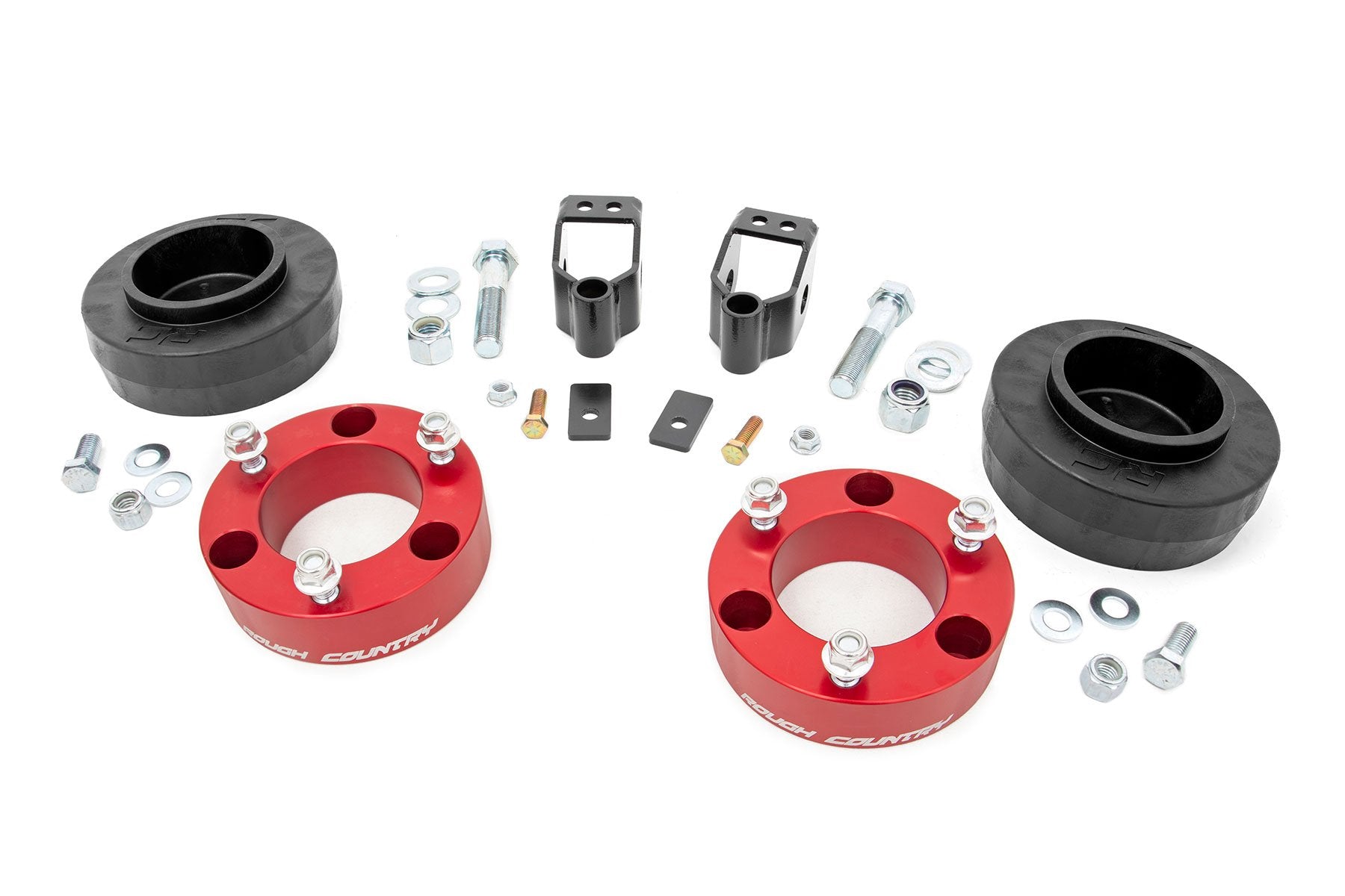 Rough Country 3 Inch Lift Kit | X-REAS | RR Spacers | Red | Toyota 4Runner 4WD (2003-2009)