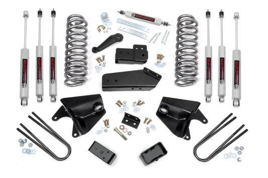 Rough Country 4 Inch Lift Kit | Quad Front Shocks | Rear Blocks | Ford Bronco 4WD (80-96)
